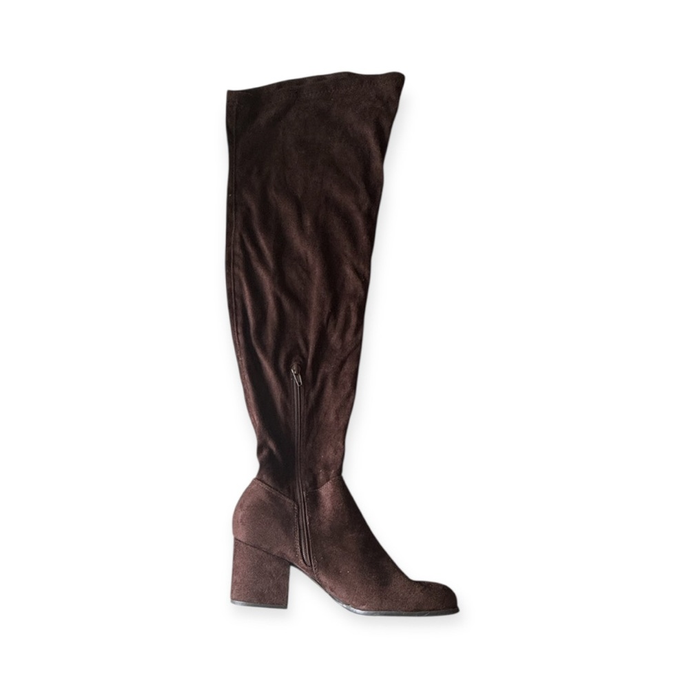 Christian Sirano Brown Faux Suede Over-the-Knee Boots – Women’s Size 9 - Picture 3 of 9